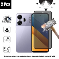 POCO M6 4G 2 Pcs Anti-peeping Tempered Glass Screen Protector For Xiaomi POCO F6 C65 X6 M6 X5 C40 M4