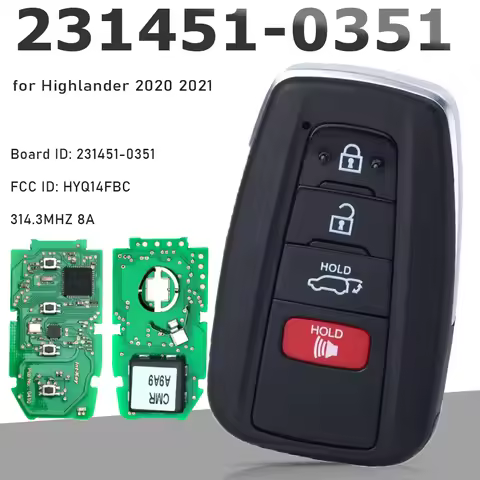 KEYECU 231451-0351 G FCC ID: HYQ14FBC 4 Button Fob for Toyota Highlander 2020 2021 Smart Remote Keyl