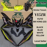 [LOCAL SELLER] COVERSET BODYSET Y15 Y15ZR YSUKU Y V1 V2 MX King-150 (22) BLACK BLUE WHITE YELLOW (STICKER TANAM)