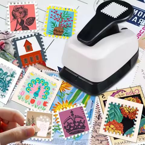 L93A-Stamp Punch,Postage Stamp Puncher, 1X1" Stamps Hole Punches, Square Punches For Paper Crafts,St