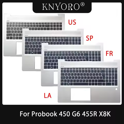 New US Spain Latin Keyboard For HP Probook 450 G6 455 455R G6 X8K Zhan66 15 G2 Laptop Palmrest Keybo