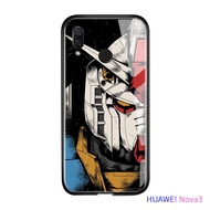 Hontinga ปลอกกรณีสำหรับ Huawei Nova 5T Nova 5i Nova 3i Nova 4 Nova 3e Nova3กรณีการ์ตูนอะนิเมะ Cool โทรศัพท์มือถือชุด Gundam แผงด้านหลังโทรศัพท์สำหรับชายกรณีกระจกนิรภัยด้านหลังฝาครอบกรณีสำหรับหญิง