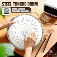 Hluru Steel Tongue Drum 14 Inch 15 Keys Pickup Version 432Hz 440Hz with Bag Pure Tone for Meditation