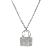 HERMES 18K白金Amulettes Constance Pendant鑽石項鍊