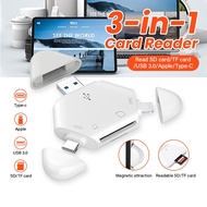 Multifunctional Memory Card Reader For laptop Phone, Multi-Function SD Micro SD Card Reader Type C, USB 3.0 IP, Lightning Connection Port