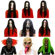 Halloween Horror Long Hair Grimace Mask Red Devil Mask Masquerade Latex Basically Room Escape