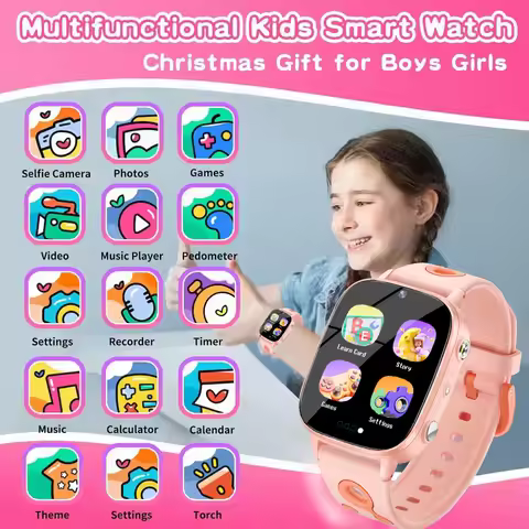 2026 New Smart Watch For Children HD Touch Screen Camera 26 Games Learn vocabulary Alarm Clock Calcu