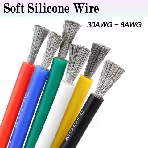3m-10m 30AWG ~ 8AWG Flexible Silicone Wire High Temperature Battery Automotive Copper Wire Ultra Sof
