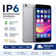 IP6 Refurbished Used Smartphone 16GB 32GB 64GB 128GB Second Hand Phone Malaysia Delivery COD Install