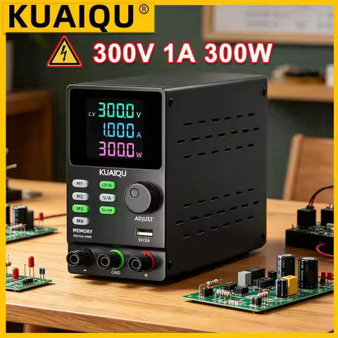 KUAIQU 300V 1A 300W DC Power Supply 30V 10A 200V Adjustable Lab Bench Voltage Regulator LCD Memory U