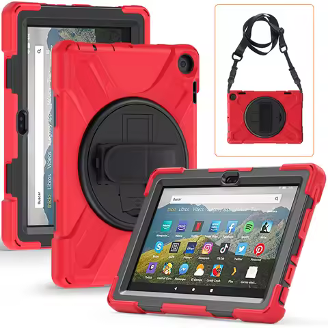 Heavy Duty Rugged Case For Amazon Fire 7 8 2022 2020 2017 2018 2019 Rotating Hybrid Cover Shockproof