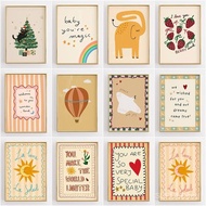 Modern Animal Art Posters Cute Holiday Print Canvas Painting Eclectic Wall Art Picture for Cozy Anim