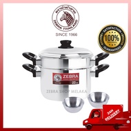 𝗭𝗘𝗕𝗥𝗔𝗦𝗛𝗢𝗣 (100% ORIGINAL) ZEBRA STAINLESS STEEL SAUCE POT WITH STEAMER (22CM) [FREE 2PCS 9CM BOWL]