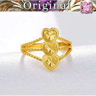 Explosive accessories gold three love ring female fashion open love female ring ring Cincin emas 916 tulen 202 reliable