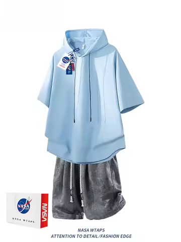 WTAPS Men's ort Sve Hoodie T-irt Couple Set Summer Casual Sportswear Polyester Fabric Youth Faion or