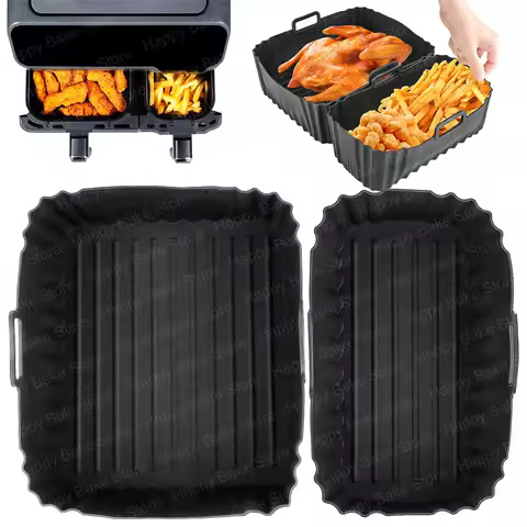 2Pcs Air Fryer Silicone Mould for Tefal EY901840 5.2L/3.1L, Reusable Hot AirFryer Liners for Tefal/L