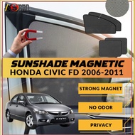 Honda Civic FD 2006-2011 Magnetic Sunshade Car Anti-Glare Day Sunshade Strong Magnet 4PCS