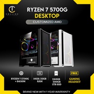 [ GAMING PC BUILD - ALPHA ] AMD RYZEN 7 5700G RGB Desktop | Radeon Graphics | Ready to Use