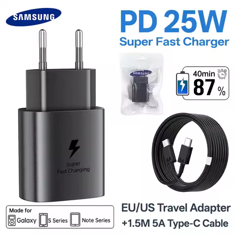 Original Samsung 25w Super Fast Charger USB Type C Cargador PD Phone Charger Galaxy S26 S25 S24 Ultr