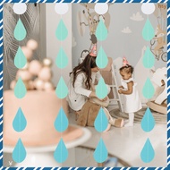 4 Strings Hanging Raindrops Garland Iridescent Decoration Paper Pennant Party Event Decorations  huy