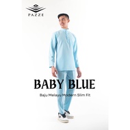 BABY BLUE BAJU MELAYU MODERN SLIMFIT | DUALZIP | SET TUNANG NIKAH