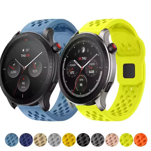 20mm 22mm hole Silicone Band for Amazfit GTS 4/4mini Bip 3 Watch Band for Amazfit GTR4 GTR3 GTR2 Str