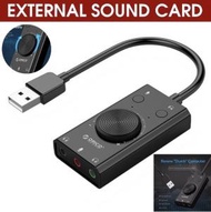 [1件裝] USB聲卡 外接耳機 免驅動聲卡 獨立臺式機聲卡 電腦筆記本音頻轉換器 音效卡 