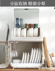 日式出口 窩居防塵廚房碗具收納箱 裝碗筷收納箱 帶蓋家用鍋蓋架灶台廚具置物架 塑料碗櫃 #0845
