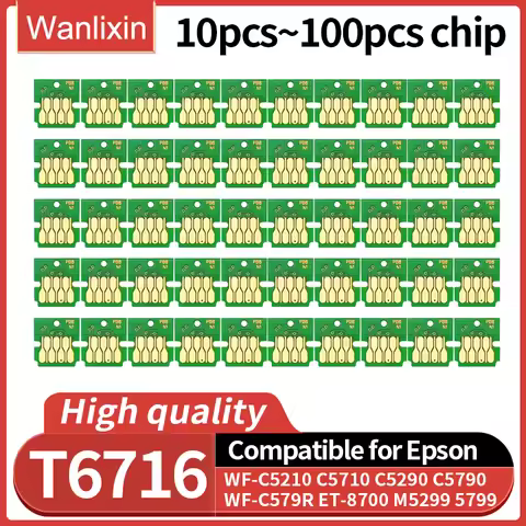 10~100pcs T6716 Maintenance Tank Cartridge Chip For EPSON WF C5790 C5710 C5290 C5210 M5299 M5799 M52