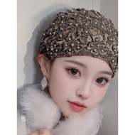tudung sukan jersey tudung sukan tudung sukan viral Summer Beaded Ladies Fashion Lace Head Cap