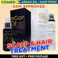 Hair Tonic + Argan Oil Premium Hair Treatment COMBO SET 50ML Lulus KKM dan Halal dibawa solat argan oil scalp and hair | hair tonic | minyak rambut lebat | kulit kepala gatal