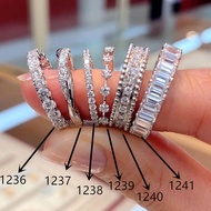 แสงหรูหราเต็มวงกลม Zircon สุภาพสตรีแหวนชุบทองคำขาวร้อยอุปกรณ์เสริมแหวนนิ้ว