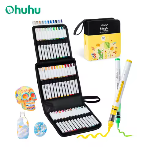 Ohuhu Kahuku Series Direct-ink Acrylic Paint Markers Automatic Ink Control Acrylic Markers High Opac