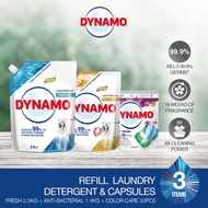 DYNAMO REFILL BUNDLE] Laundry Detergent Fresh 2.5kg + Anti-bacterial 1.4kg + Laundry Capsules Color 