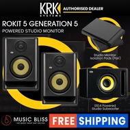 KRK ROKIT 5 G5 5" Powered Studio Monitor with Studio Monitor Isolation Pads - Pair (RP5G5)