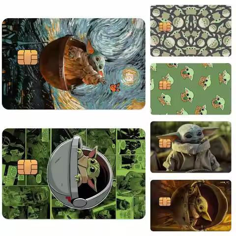 S-Star Wars Baby Yoda Credit Card Skin Stickers for Bank Card Bus Metro Card Sticker Waterproof Gift