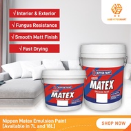 NIPPON PAINT 9102 MATEX WHITE 7L / 18L [ INSTOCKS FAST DELIVERY ]