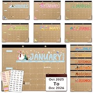 2025-2026 Teacher Desk Calendar | 15-Month (Oct 2025 - Dec 2026) Large 17×11 Inches | Monthly Deskto