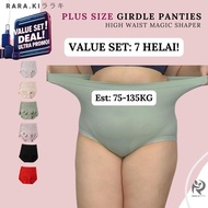 (SET 7 PCS) RARAKI SL-3601 Women Plus Size High Waist Seamless Shapewear Shaper Magic  Girdle Pantie
