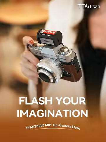 TTArtisan M01 On-Camera Flash 5600K GN12 with 4 Levels Power 1/250s Hot Shoe Mount for Canon Nikon S