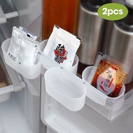 2Pcs/set Refrigerator Hanging Storage Box/Plastic Mini Seasoning Bag Storage Gap/ Kitchen Fridge Freezer Shelf Holder Organiser