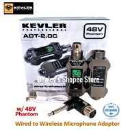 ♤♣✧Kevler ADT-2.0C Wired to Wireless Microphone Adaptor UHF w/ Adaptor Direct to amplifier ADT2.0 ad