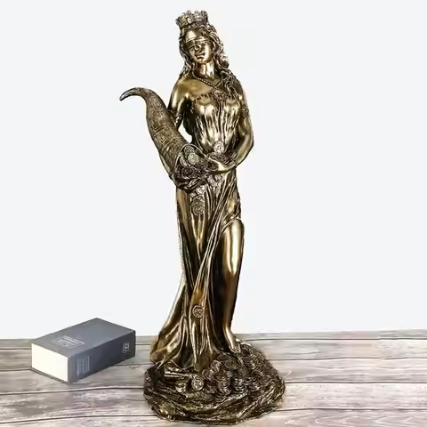 Tyche Sculpture Ancient Greek Goddess Of Wealth Sculpture Statue Opening Gift Cash Register Office L