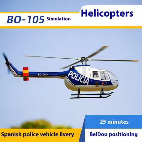 Flying Wing 470 BO-105 Navy Painted Realistic Six Channel Single Propeller Professional Simulation R