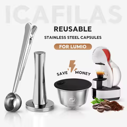 iCafilas For Dolce Gusto Lumio Stainless Steel Coffee Capsule Pods Refillable Dolci Gusto Reusable C