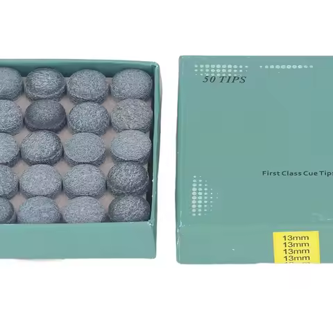 50PCS Leather Billiard Pool Cue Tips Storage Box Glue-on Snooker Cue Tips Multiple Sizes Billiard Cu