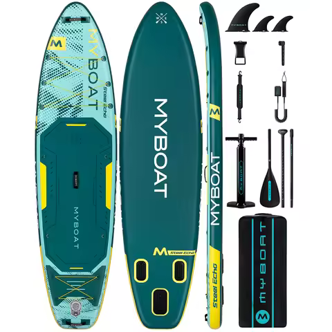 Myboat SUB STEEL ECHO Green Waterproof Inflatable Paddle Board 11'6''x35''x6''Adult Standing Style A