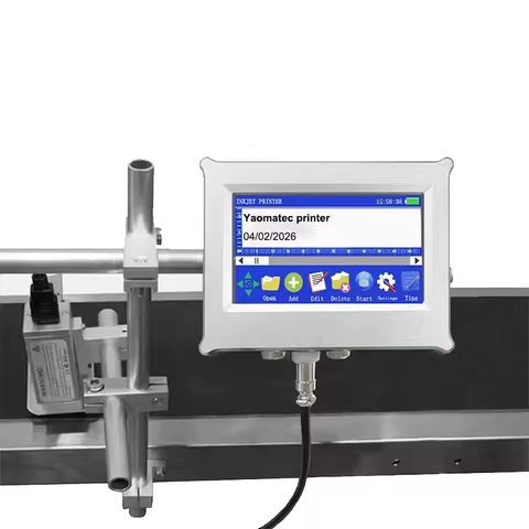 YAOMATEC 12.7mm 25 languages automatic coding machine mask logo printer Online Inkjet Printer Therma
