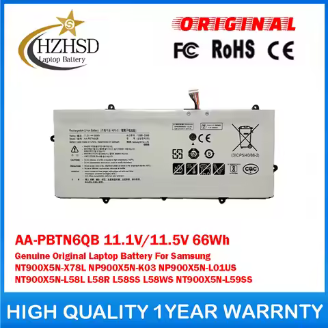 AA-PBTN6QB 11.1V/11.5V 66Wh Genuine Original Laptop Battery For Samsung NT900X5N-X78L NP900X5N-K03 N