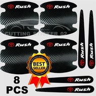 8 PCS STICKER KARBON 3D MOBIL STICKER RUSH CARBON 3D PELINDUNG PINTU HANDLE MOBIL TOYOTA RUSH